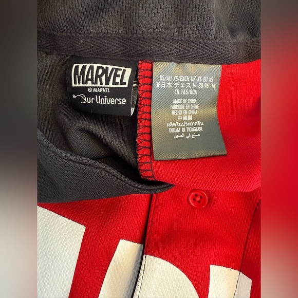 Marvel Disney Our Universe Red and Black Baseball Jersey Size XS - Picture 4 of 12